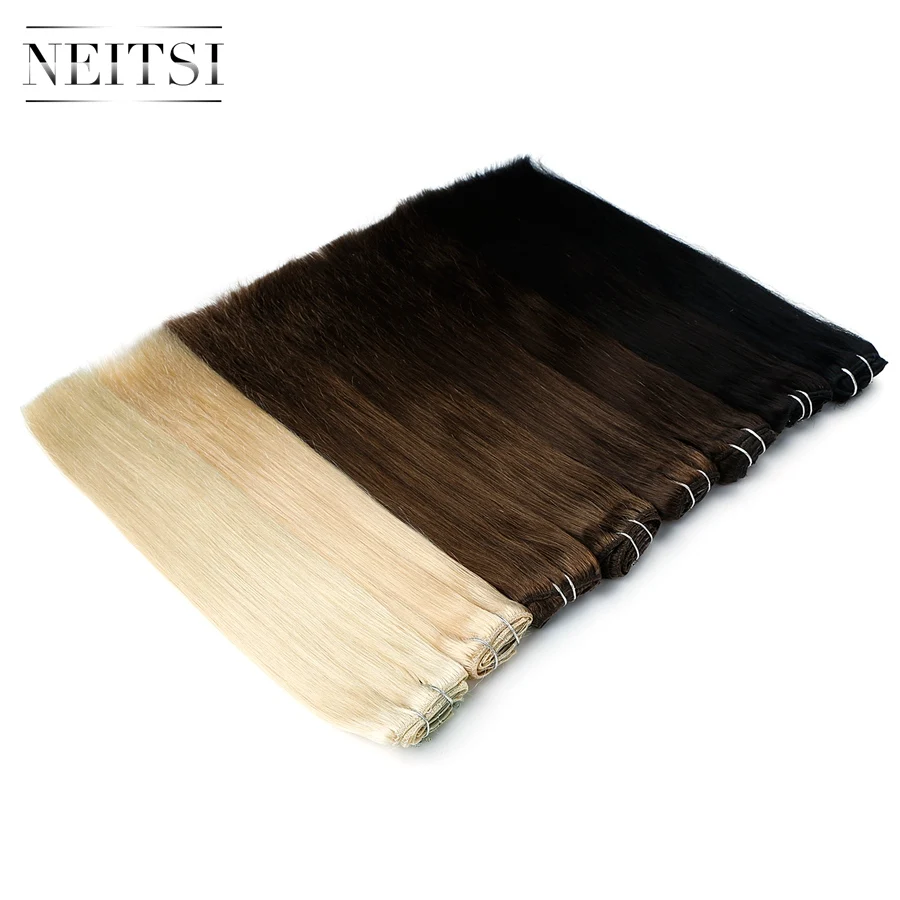 
Neitsi 20inch 7PCS/SET Clip on Remy Human Hair Extensions Straight Clip-ins Hair Double Drawn 