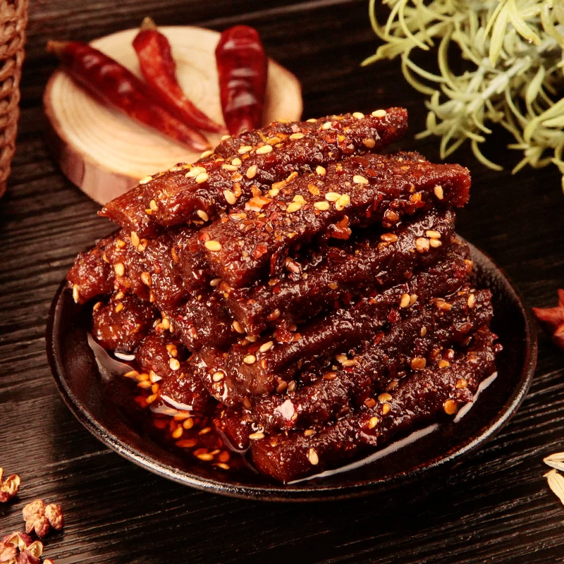 ShuDaoXiang 80g Per Bag 170Bags Per Carton Chinese Spicy Pork Strip Snacks