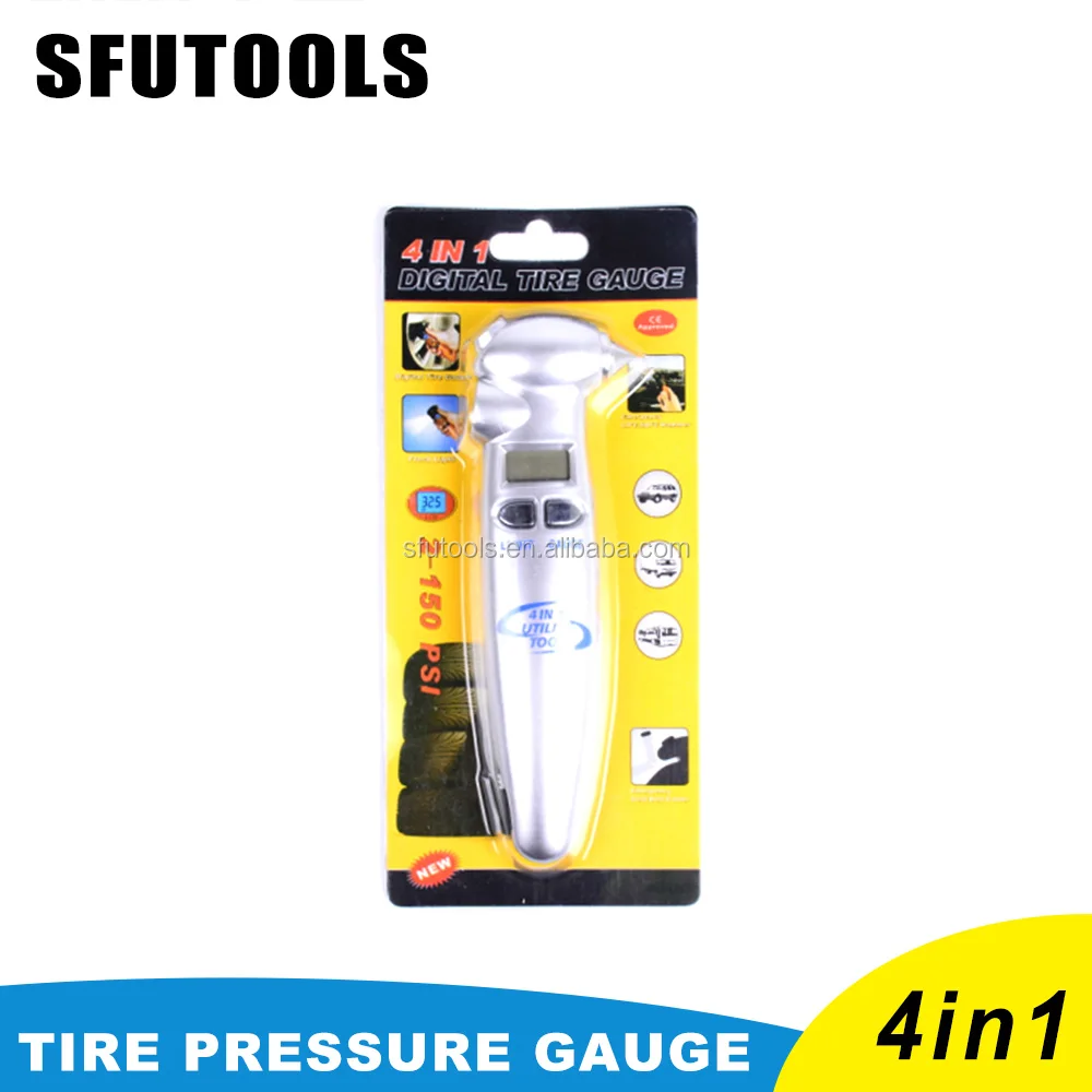 SFUTOOLS 150 PSI 4 Settings4 in1 Digital Tire Gauge For Car Truck Bicycle with Backlit LCD Tyre Pressure Gauge