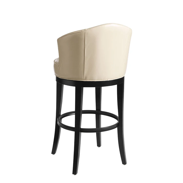 White leather round shape bar stool chair