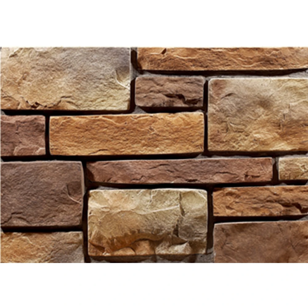 faux stone wall tile facade panel wall cladding stone artificial river stone