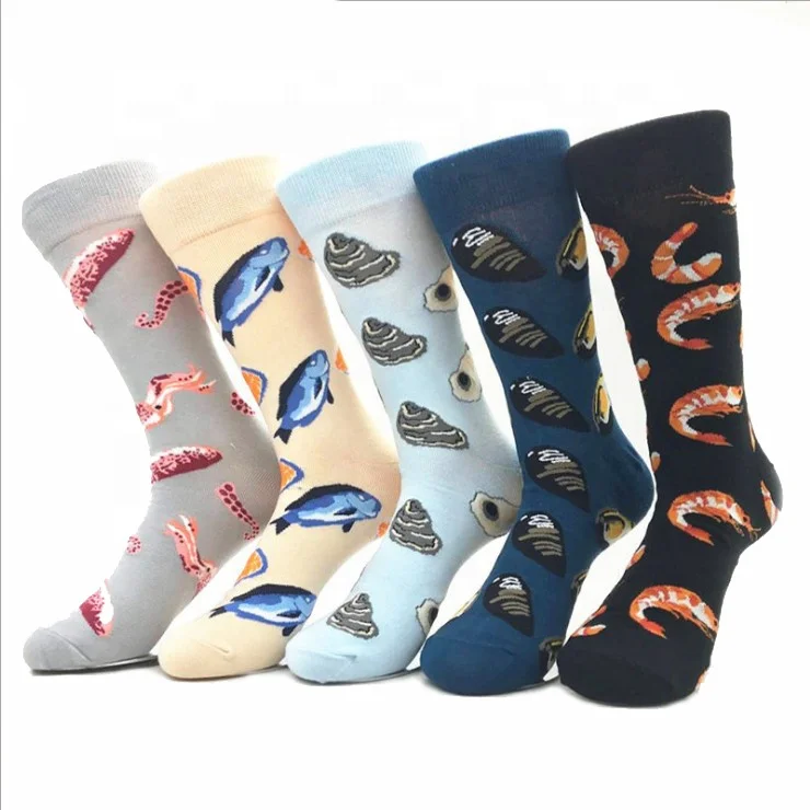Personality Marine Life Printing Funny Socks Soft Cotton Material Korean Socks Fashion Sublimation Socks