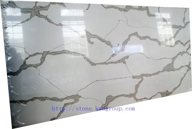 Artificial Stone snowfall granite countertops White Calacatta Quartz