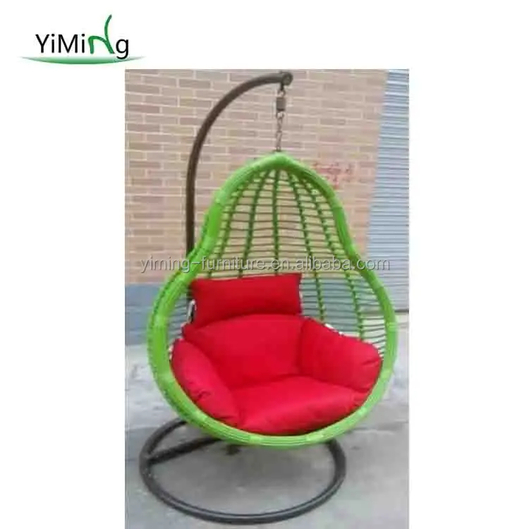 
12mm synthetic round wicker egg shape indoor and outdoor swing chair 