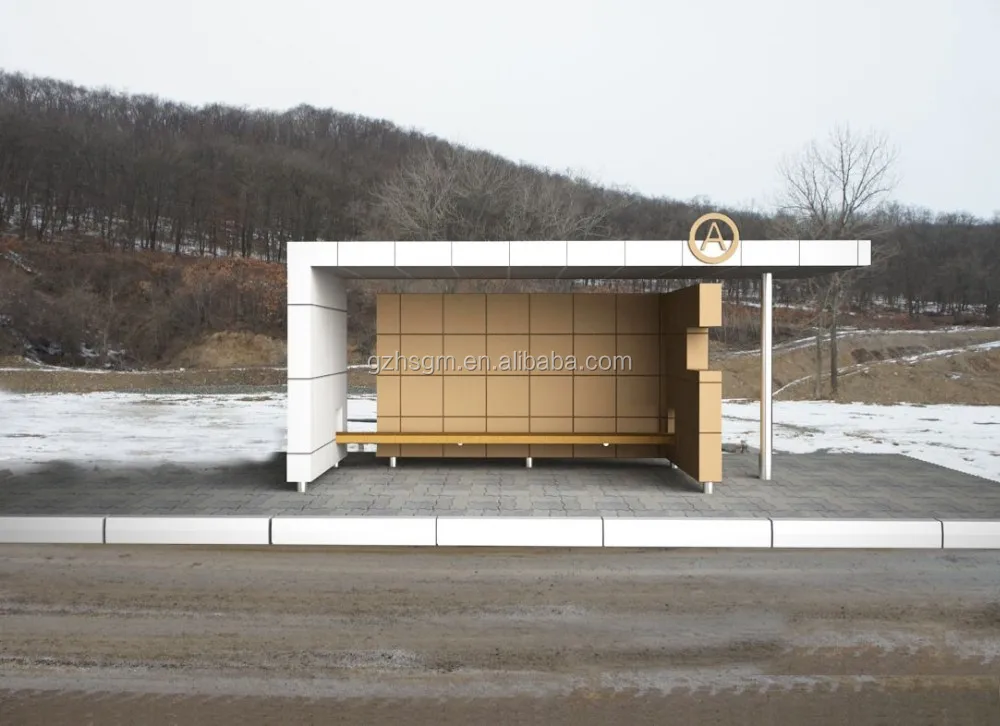 Высококачественная металлическая остановка автобуса с приставкой для ожидания