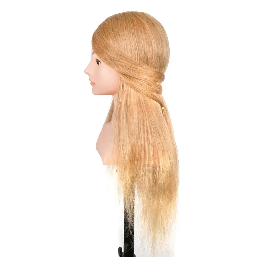 22inch 100%human hair mannequin hairdresser head for barber