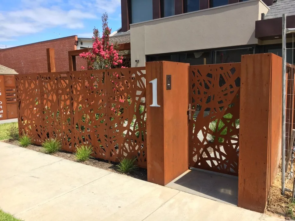 cheap outdoor corten steel laser cut architectural decorative fencing panels