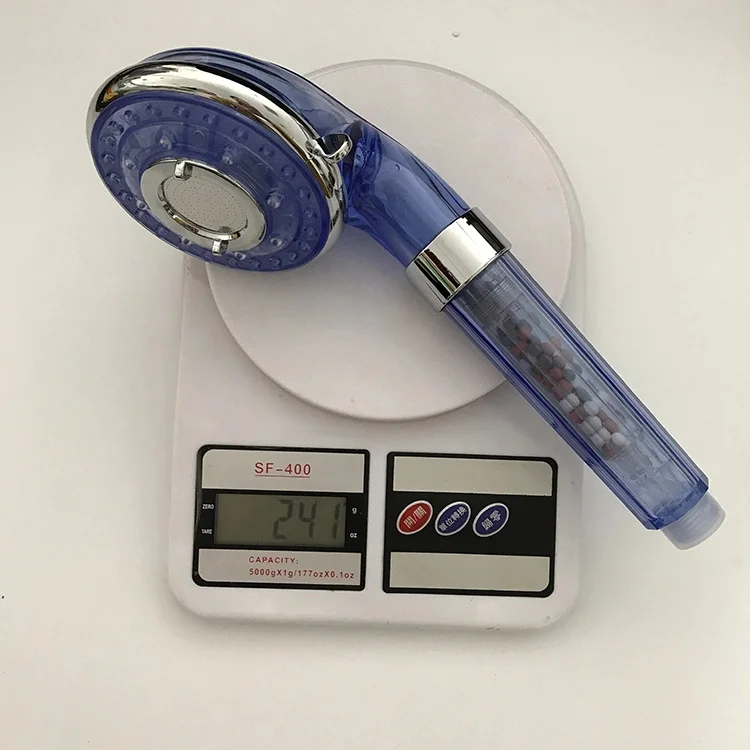 Filter water 4 jet increase pressure ionic  handheld shower head with rotating tube