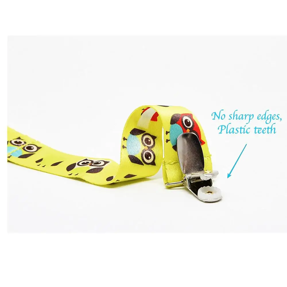 Private Stylish Pacifier Clip With Cute Purple Giraffe For Wholesale