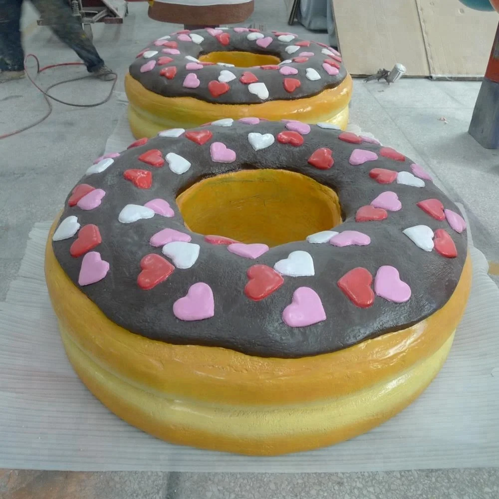 Fiberglass Large Donut Fiberglass Doughnut Sculpture for Bakery Shop
