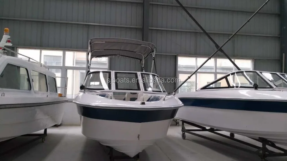 2018 New SANJ 18ft fiberglass high Speed outboard sport boat manufacturer