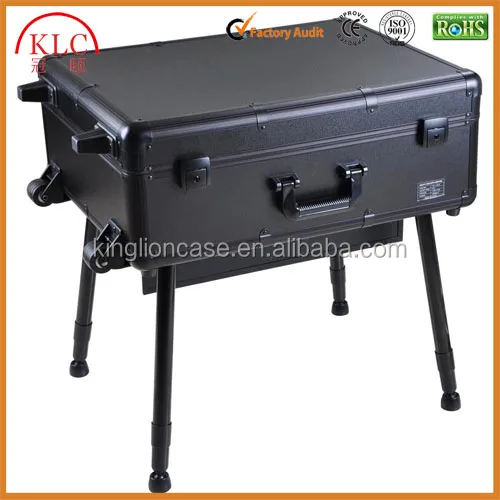 Custom- made Rolling Studio Makeup Artist Cosmetic Case Cosmetic trolley case with lights mirror aluminum trolley make up case