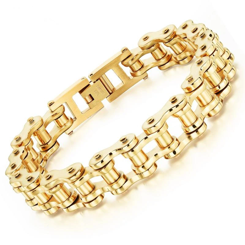 stainless steel italian 24k gold plated bracelet designs for men