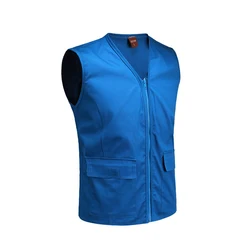 Жилет из хлопчатобумажной джинсовой ткани унисекс, жилет для рекламных кампаний, профессиональных работников, куртка для туристической команды