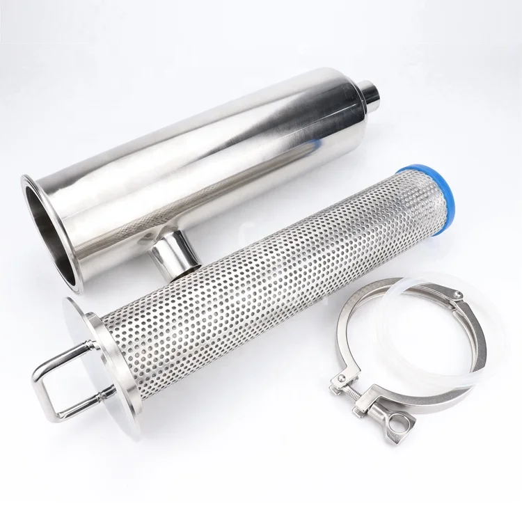 Food grade stainless steel pipe fitting sanitary angle type strainer