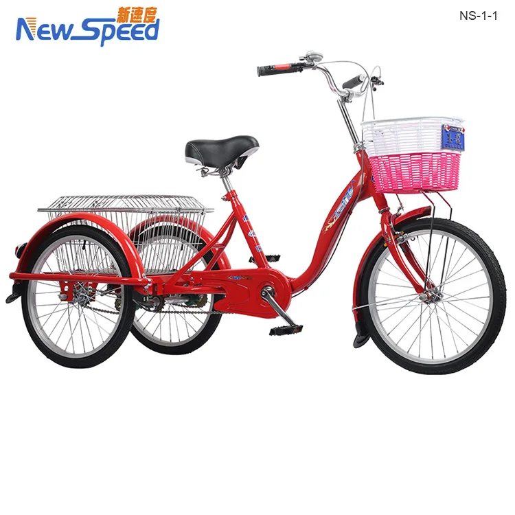 Новинка, трехколесный велосипед для взрослых с корзиной для овощей 16, 20, 24 дюйма