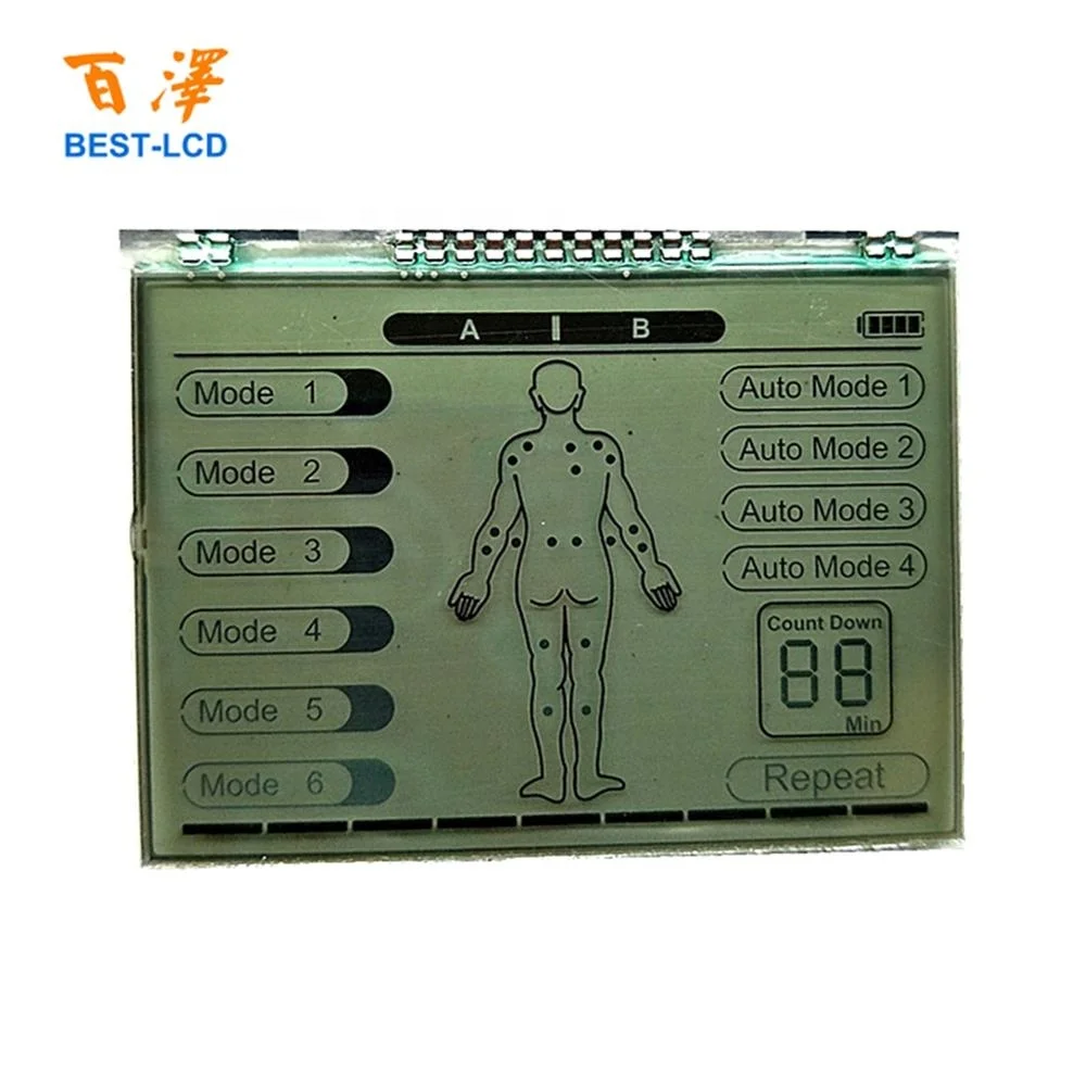 
Customized Monochrome Segment TN Transmissive LCD Display For Health & Medical Care Instruments and Machines 