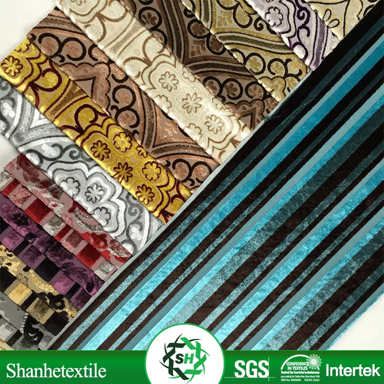changshu factory striped sofa velvet upholstery fabric