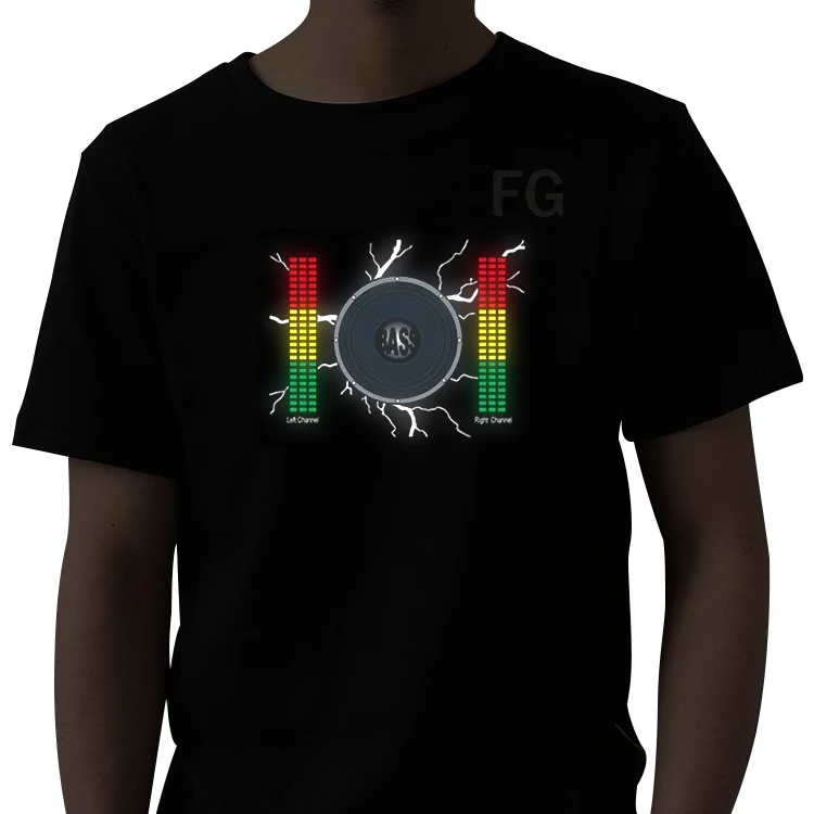 
hot selling Factory supply el led flashing Programmable led t shirt 