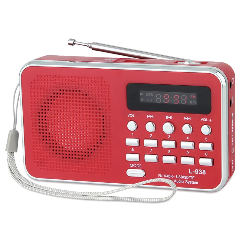 2017 portable radio fm radio receiver TF card usb MP3 music player speakers bass radio speaker box