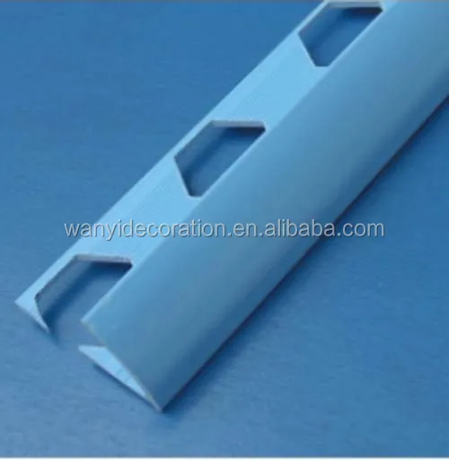 Blue color plastic bathroom tile trim for ceramic tile corner edge