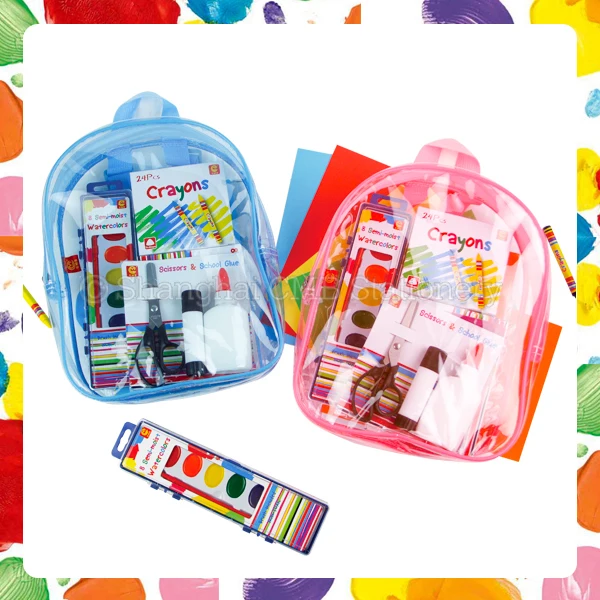 Kids drawing tools and coloring art materials