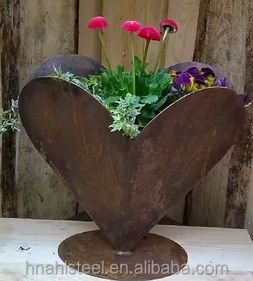 antique decorative corten planter metal garden flowerpot