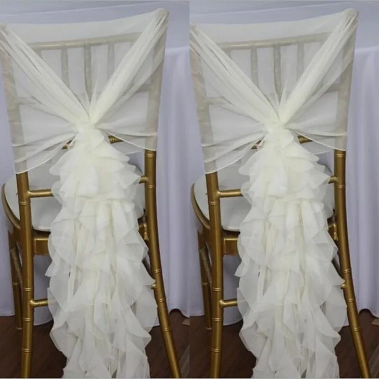 
cheap red chiffon hood and organza chair covers for wedding / party from china 