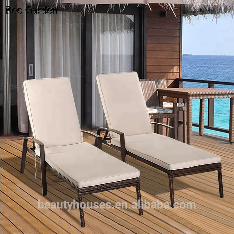 
Outdoor furniture rattan swimming pool lounge chair beach sun bed 