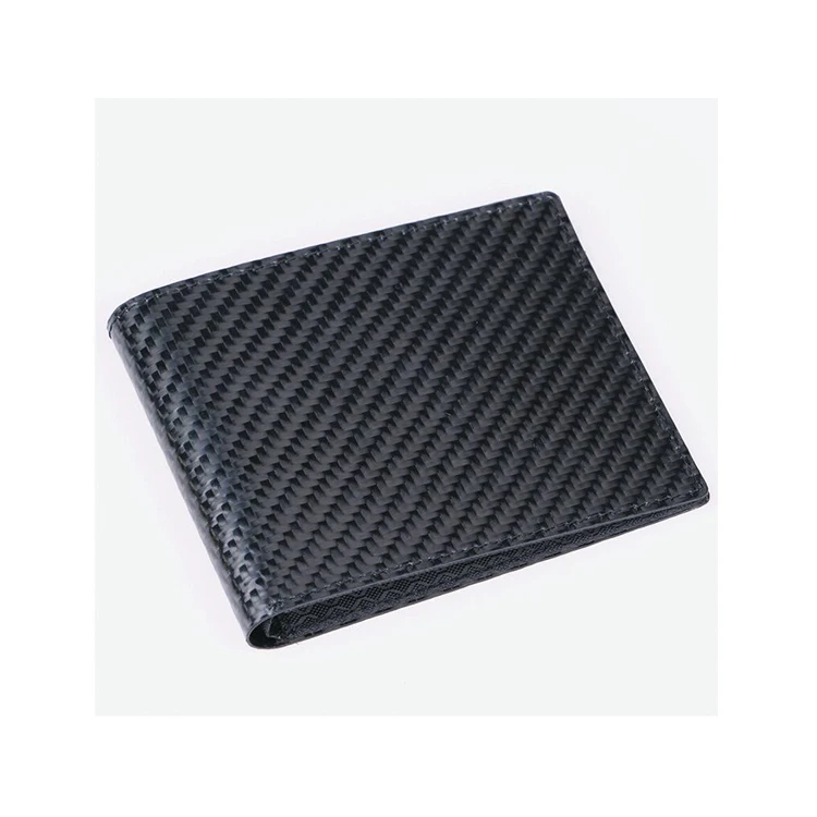Custom real carbon fiber leather card holder men wallet factory price