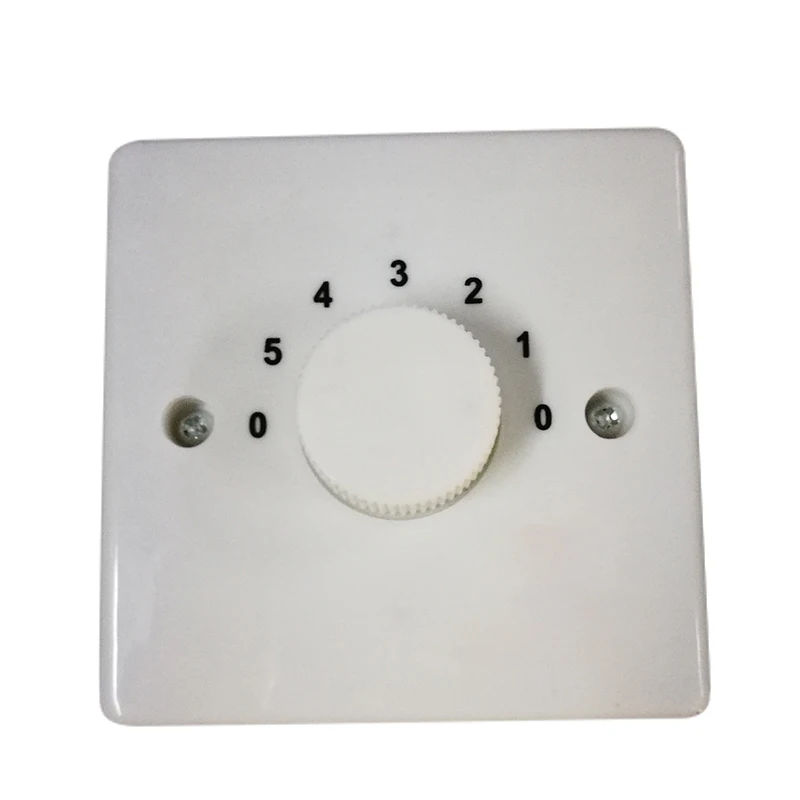 China Manufacturers White Capacitance Regulator PP Material With 5 Speed Rotary Fan Dial Knob Wall Switch Control
