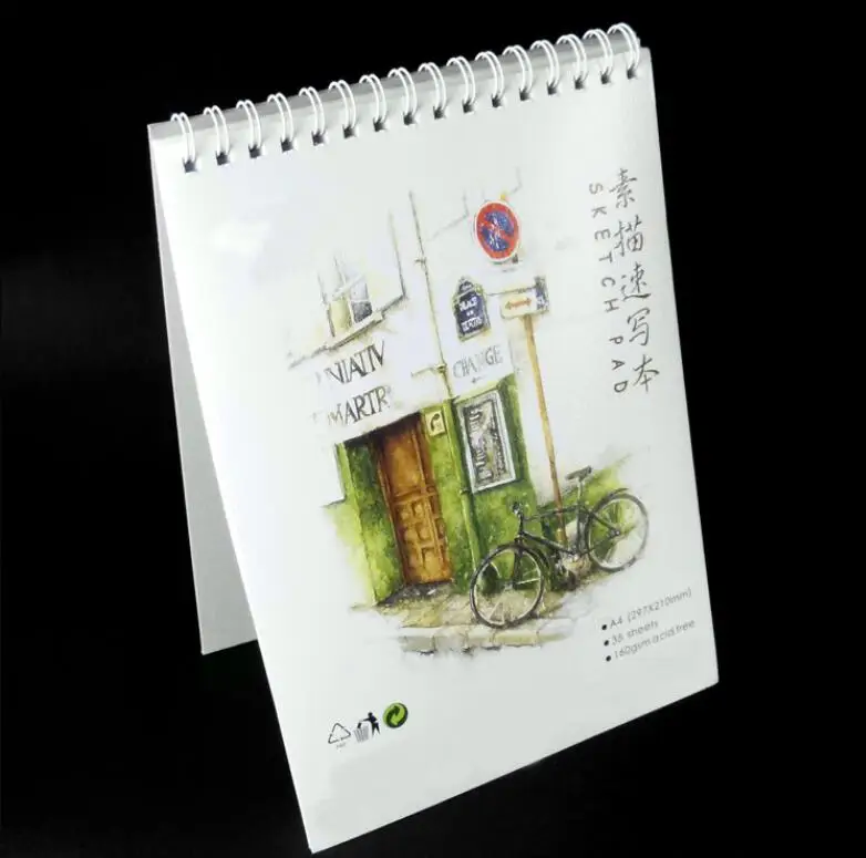 
35 Sheet Sketch Book A4 160GSM Spiral-Bound Sketchpad for Artist 