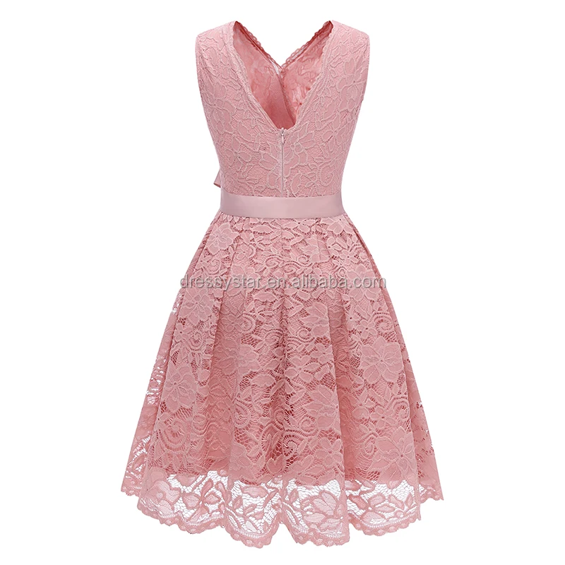 2018 Китай, оптовая продажа, Дешевое женское цветочное кружевное короткое платье подружки невесты с поясом