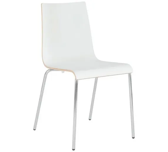 Изогнутое деревянное кресло с хромированными ножками для ресторана