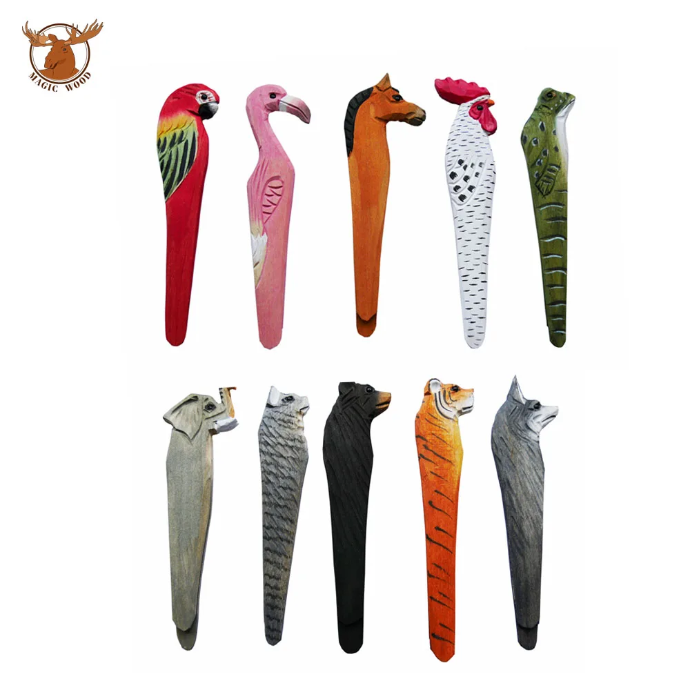 wooden Hand made cute animal bookmark colorful gift notebook 3d Kids