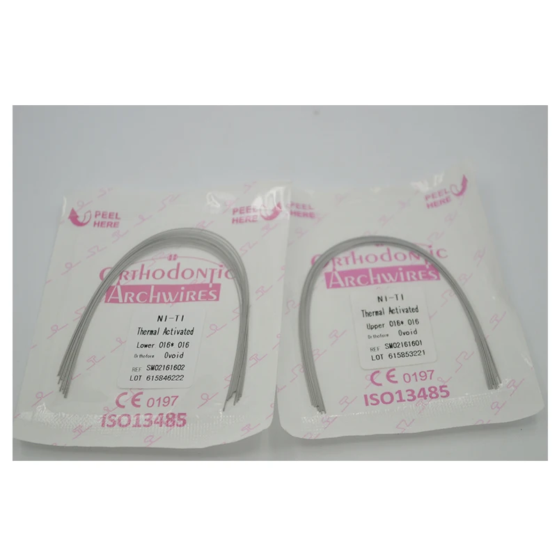 Dental Super Elastic Niti Ovoid Tapered Orthodontic Wires Dental Orthodontic Customized Sizes Niti Archwires