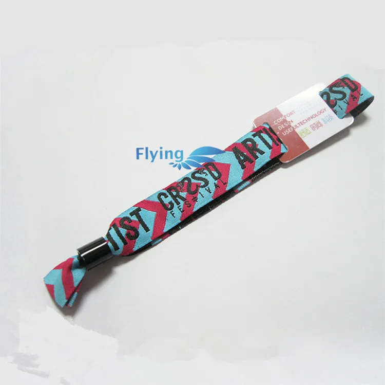 custom hot selling fabric security qr code rfid woven wristband for festival and concert