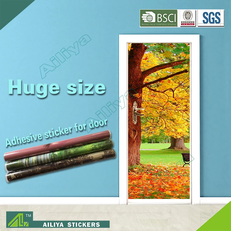 Customized Unique Cheap Waterproof Easy Peel Self Adhesive Decorative 3D Door Sticker