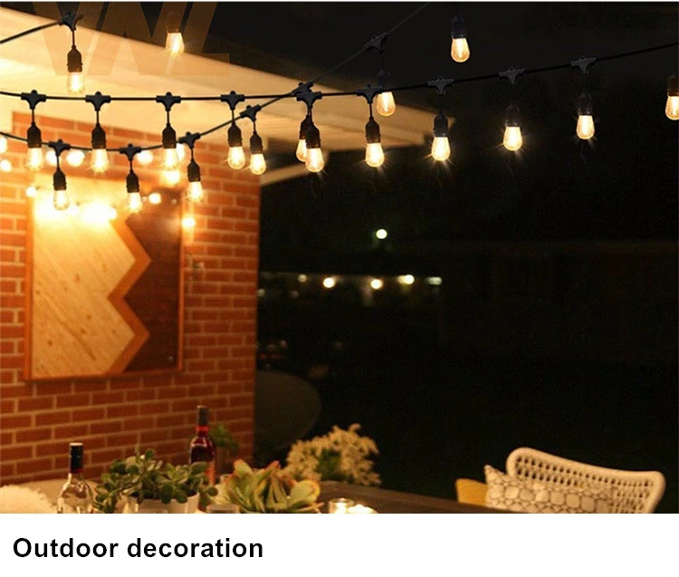 
E26 E27 Decorative Base Outdoor Merry Christmas Waterproof String Light 