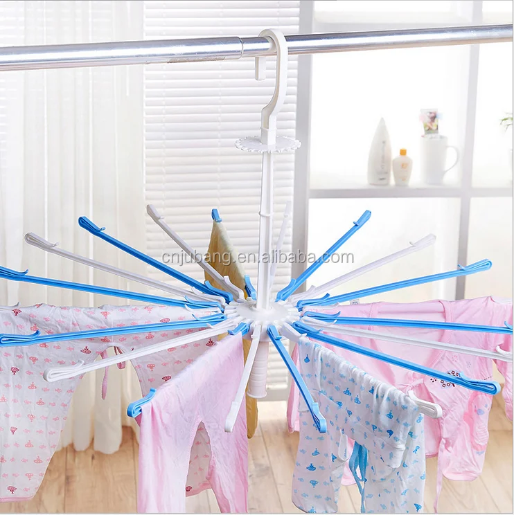 Hot sale windproof rotating foldable Baby Cloth hanger / Plastic Towel Rack / Windproof Towel Drying Hanger