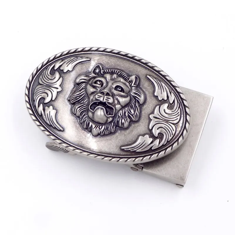 35mm top quality alloy old antique brass 3D embossed dragon logo easy clip removable automatic belt buckles