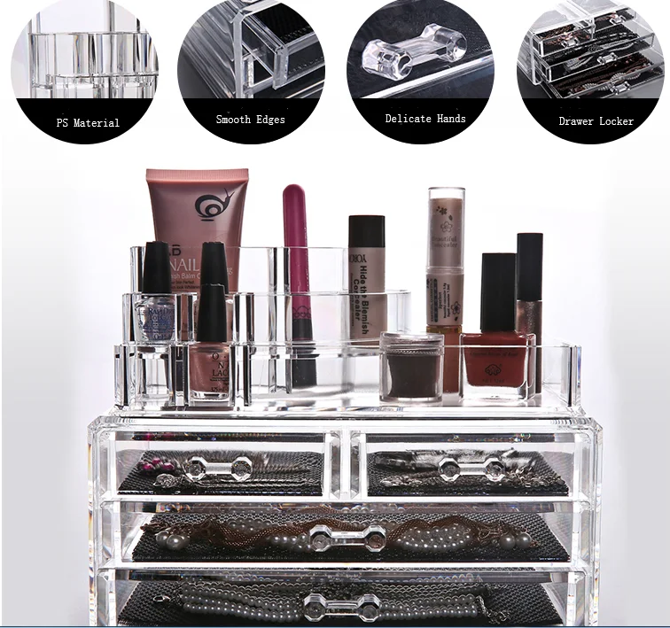 Cosmetic Organiser Holder Case Transparent Acrylic Makeup Brush Storage