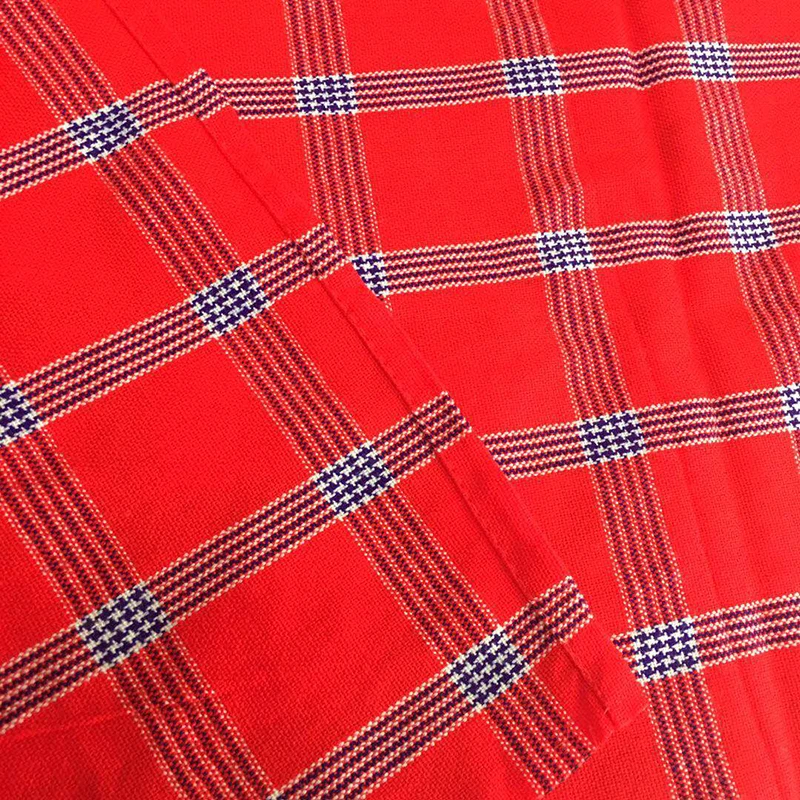 Masai Shuka  camp Blanket Bedspread Throw over 100% Acrylic yarn dyed  fabric