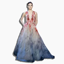 HIGH QUALITY New 2015 Summer Fashion Runway Maxi Dress Women’s Sleeveless V-neck Charming Floral Gradient Color Print Long Dress