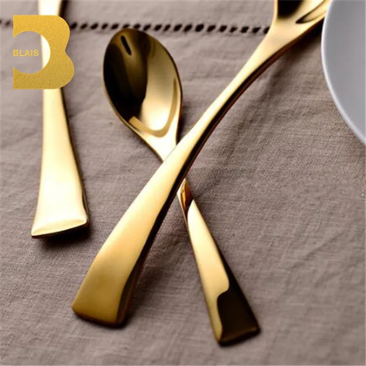 Wedding restaurant royal gold plated flatware set, elegant luxury 72pcs 18/10 stainless steel rose gold cutlery set