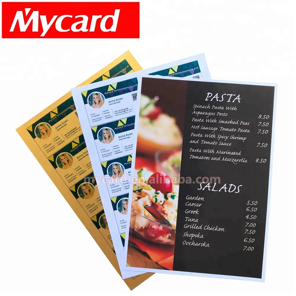 Good Quality A4 size Inkjet Printable PVC Plastic Sheets for ID cards
