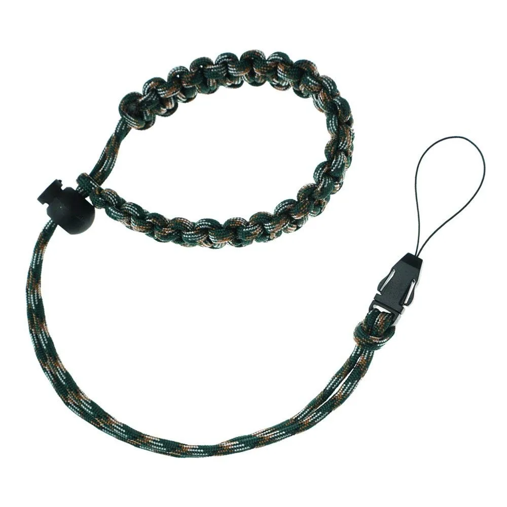 Горячая Распродажа регулируемый пользовательский быстросъемный Плетеный 550 Паракорд регулируемый ремешок на запястье для камеры подходит для всех DSLR-камер