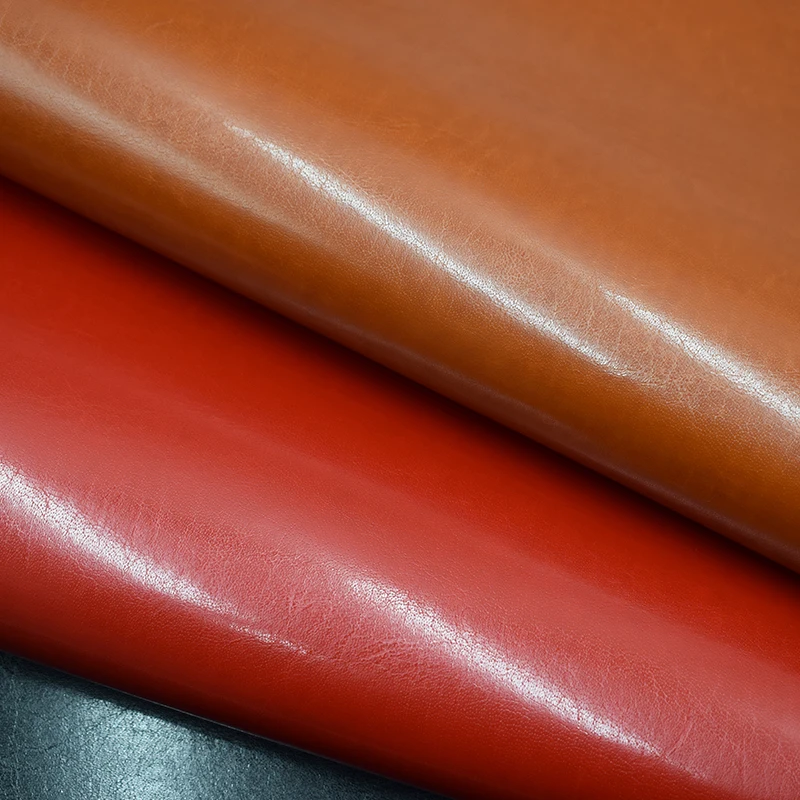 Smooth oily Color Changing pin grain PU Imitation Leather  for men handbag purse