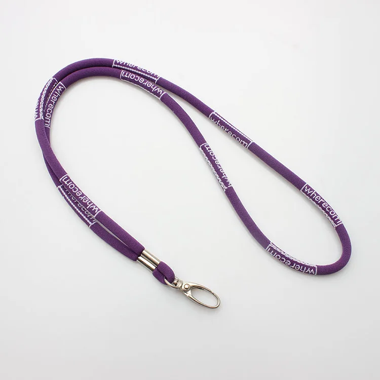 Cheap jacquard round cord rope lanyard custom woven neck strap