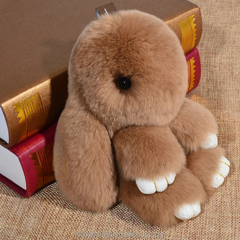 Фабричный брелок с кроликом 2021, популярный милый пушистый брелок с помпонами из натурального кроличьего меха Рекс